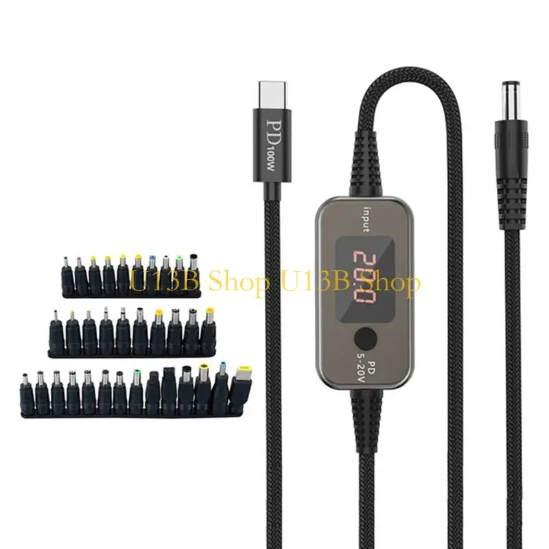 

U13B Fast Charging DC5525 Power Cord 5V To 20V Adjustable Voltages For Laptop Printer