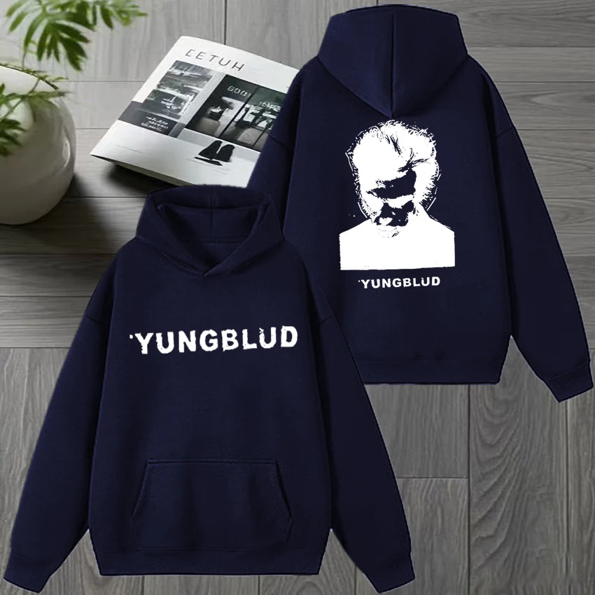 مغني الراب Yungblud ألبوم جولة 2025 مزدوجة الوجهين أغطية رأس مطبوعة للجنسين الهيب هوب الشرير الشارع الشهير الرجال النساء الصوف عادية البلوز