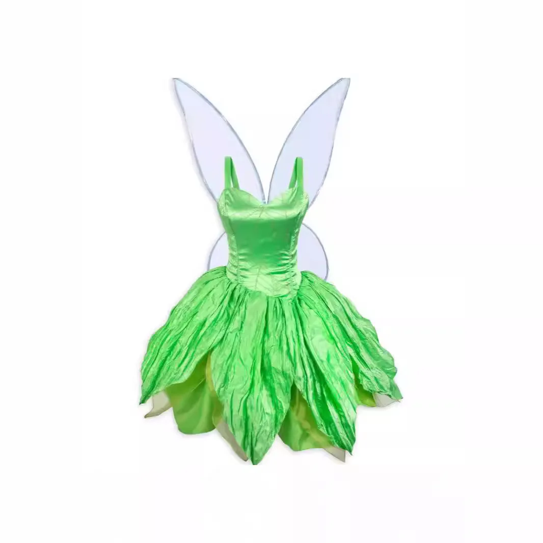 المرأة مرحلة الأداء الجنية زي النمط الكلاسيكي الجنية قزم تأثيري هالوين أجنحة الفراشة فستان