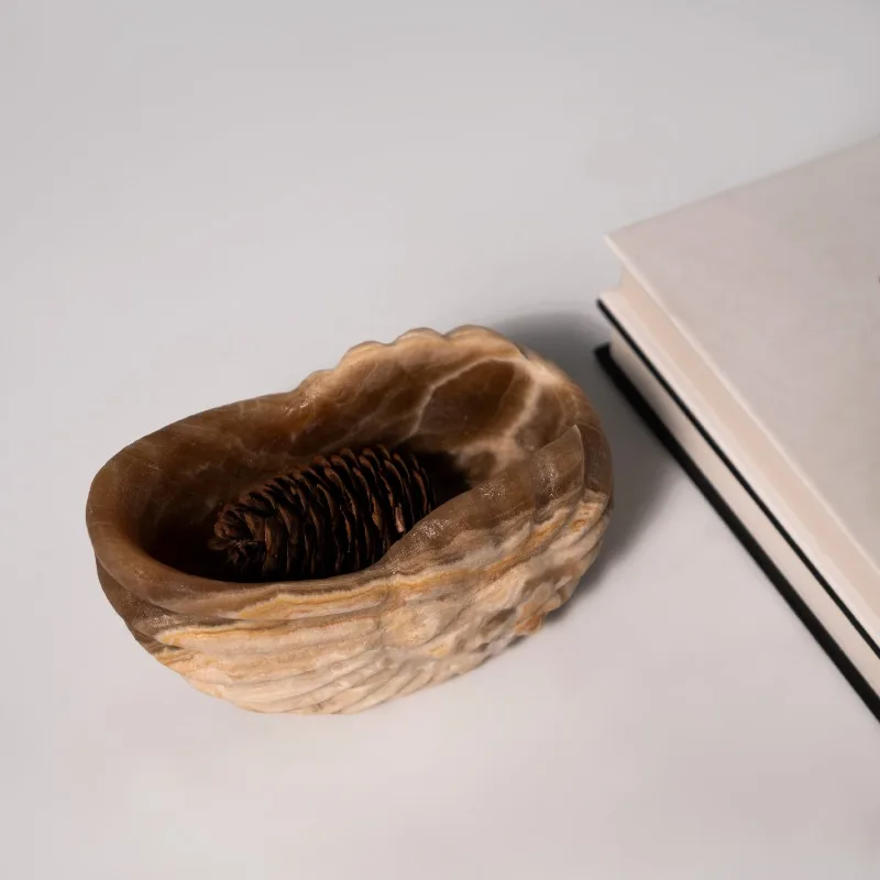 Medieval natural marble conch ornament, model hotel home decoration ornament, housewarming gifts