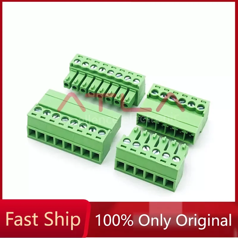 5sets Terminal Block 3.5mm Pitch Aerial Butt Type 15EDGRK-3.5mm Plug-in Connector 2/3/4/5/6/7/8/10/12P Male + Female Socket