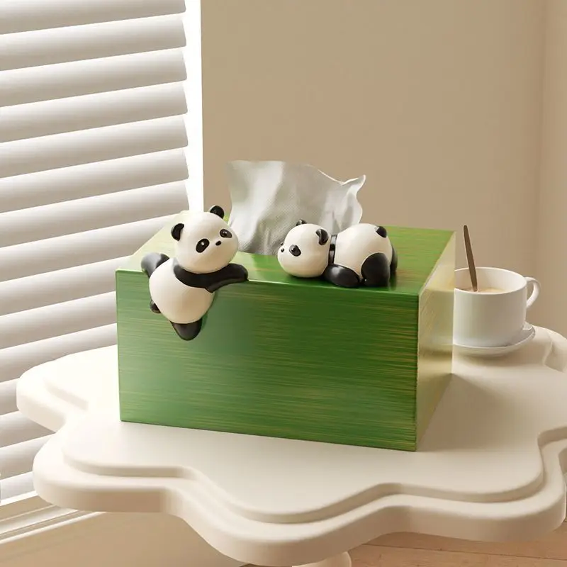 Cute Panda Creative Tissue Box Ornament Home Decor Living Room Dining Table Tea Table Paper Box Storage Box