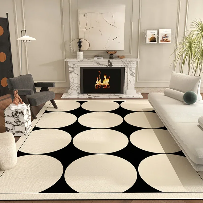 Nordic Style Rugs for Bedroom Fluffy Soft Living Room Decoration Plush Carpet Modern Minimalist Study Rug Thick Plaid Floor Mat