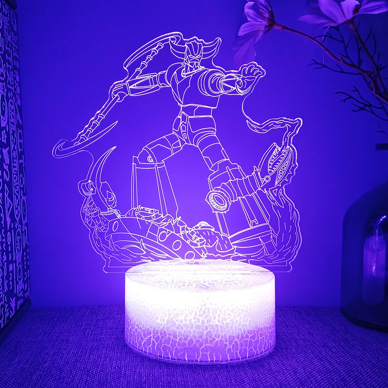 UFO Robo Grendizer Goldorak Anime Table Led Lamp For Bedroom Manga Figure Bedside Night Lights Children's Christmas Gift