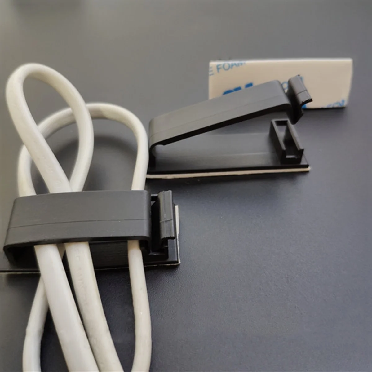 

50Pcs Cable Tie Wire Fixer Adjustable Lock Cord Management Cable Ties Holder Organizer Self Adhesive Clamp Black