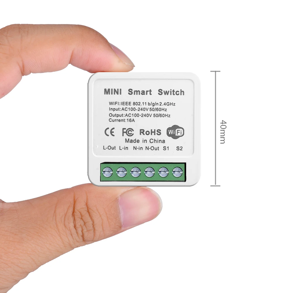Tuya Wifi16A Mini Switch 2-way Control Switches WiFi Dual-mode Smart Breaker Works With Alexa Google Home Support Smart Life APP