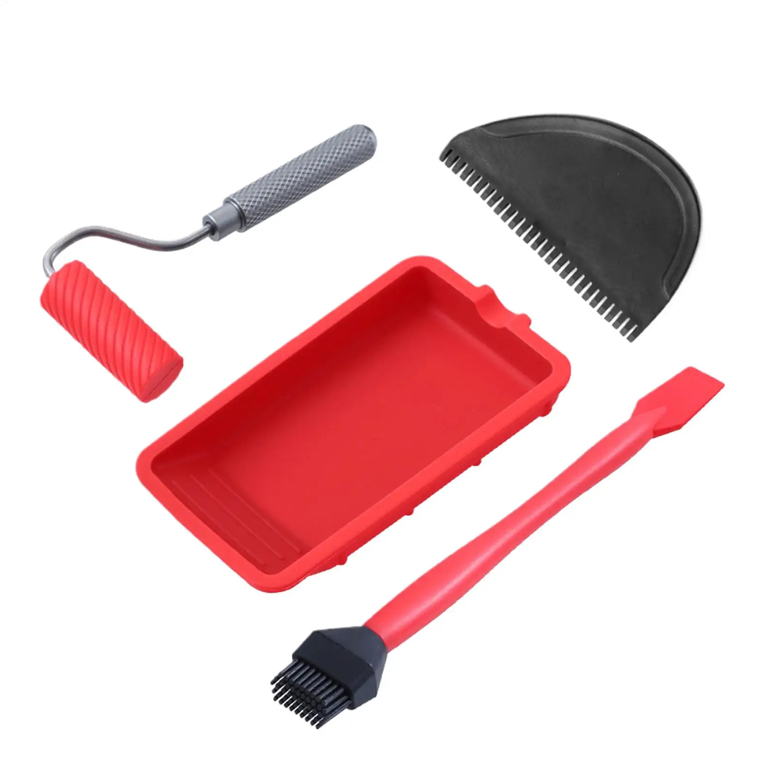 Wood Glue Roller Handheld Glue Roller with Tray Portable Hand Tool Include Brush And Spreader Woodworking Gluing Kit For Crafts