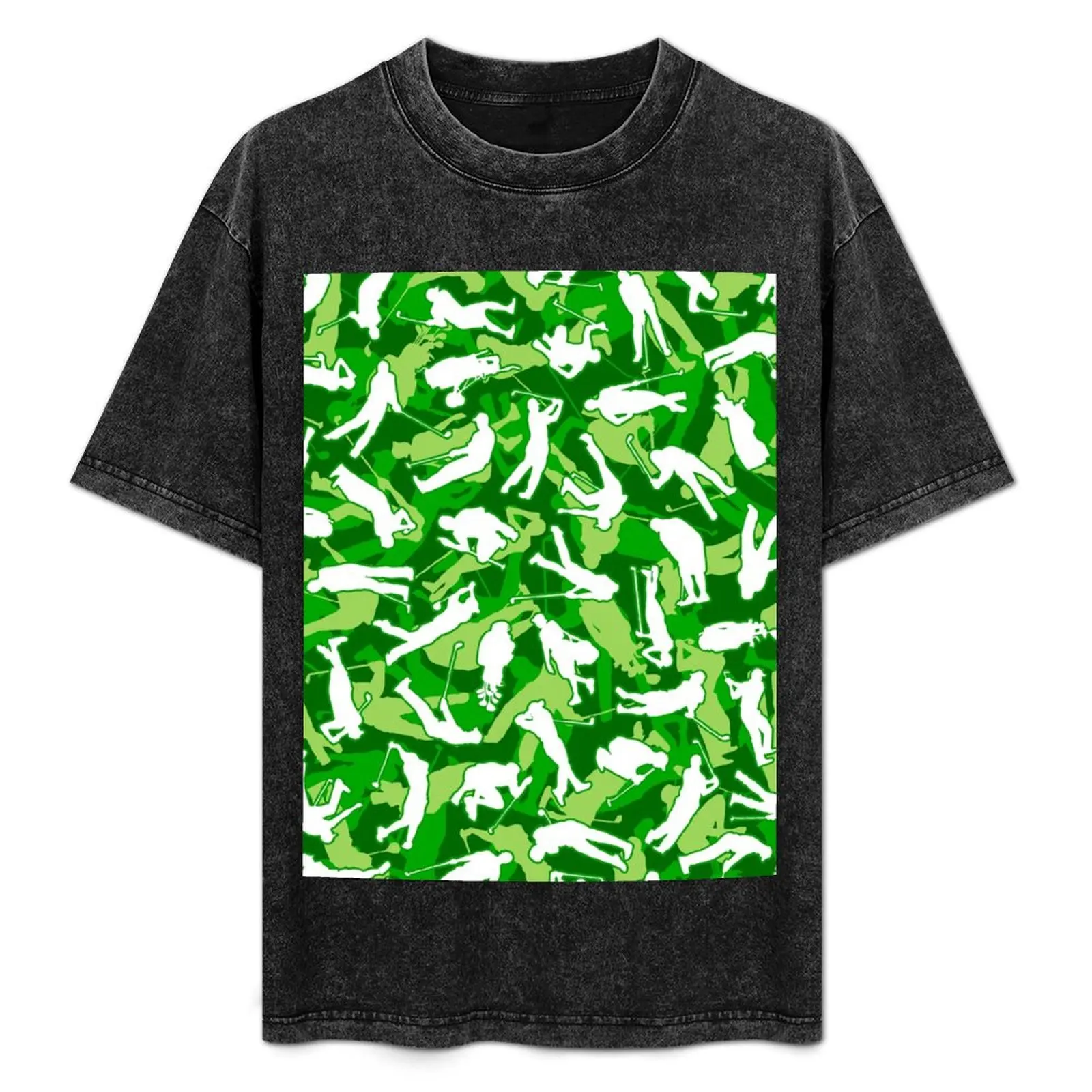 

Golf Lover Pro Golfer Camo Camouflage Pattern Green T-Shirt Stylish Graphic Short Sleeve Top