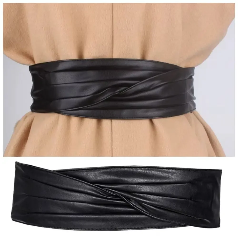 

Vintage Elastic Wide Waist Belt Adjustable Elegant Women Waistband Luxury Without Buckle Dress Decoration Belts Girls
