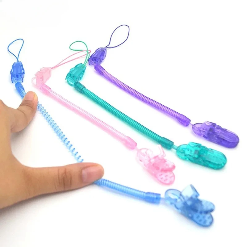 Tractile Coil Pacifier Leash Clips Teether Toys Nipple Teething Soother Pacifier Holder Dummy Chain for Infant Baby Accessories