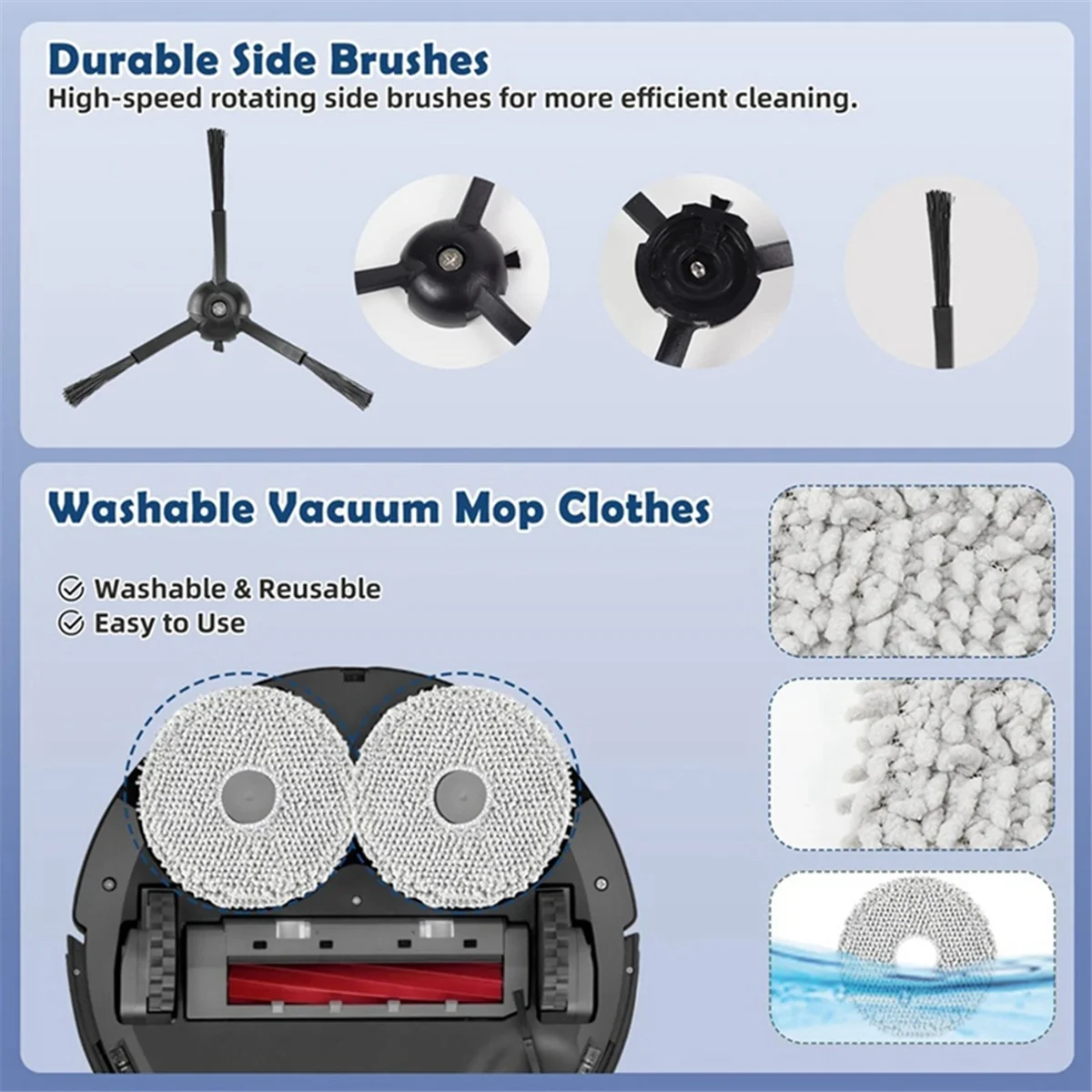 FZFZ Accessories Kit for Q Pro / Q Maxv / Q S Vacuum Cleaner Parts Main Brush Filters Mop Dust Bags