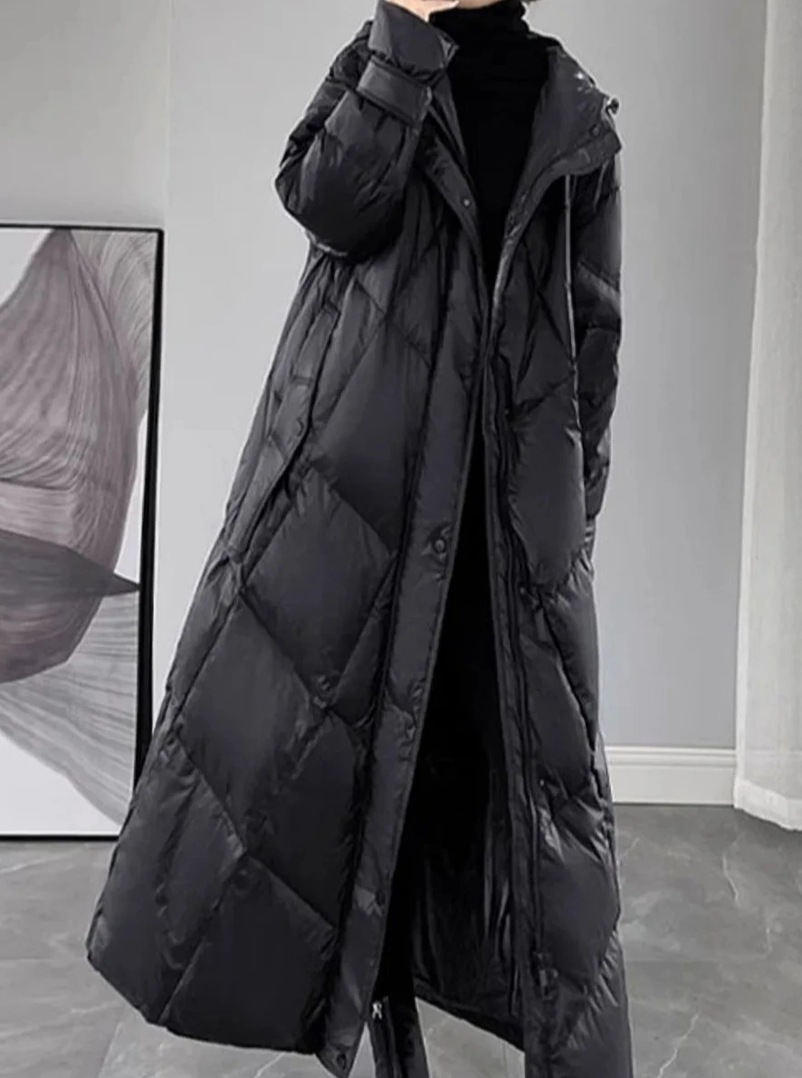 Verdikte katoenen damesjas in Koreaanse stijl, halflange losse pasvorm met lange mouwen en ritssluiting, warme wintermodejas