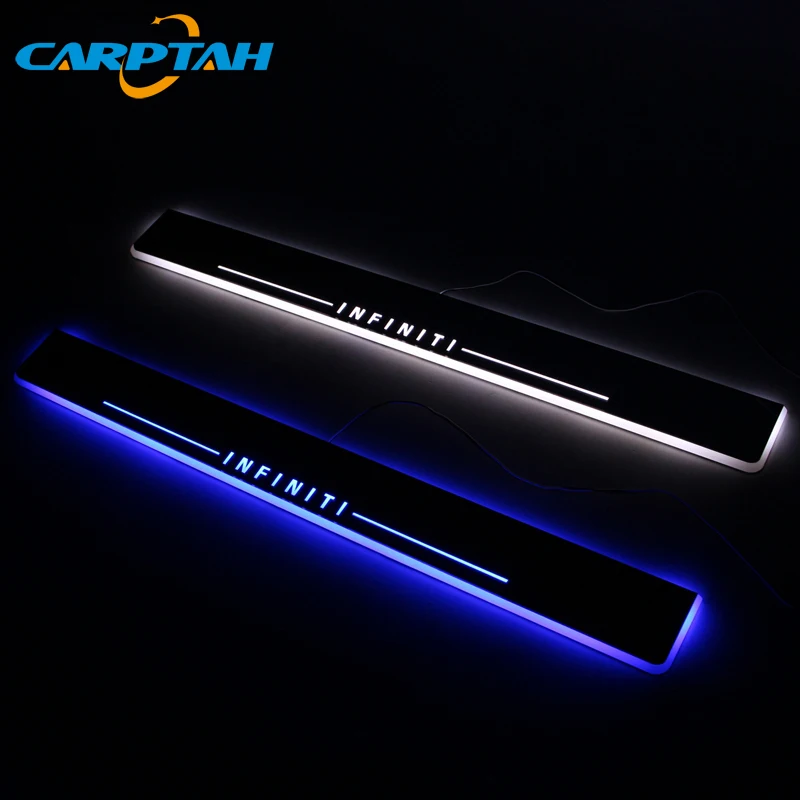 CARPTAH Trim Pedal Car Exterior Parts LED Door Sill Scuff Plate Pathway Dynamic Streamer Light For Infiniti QX60 JX35 2011-2015