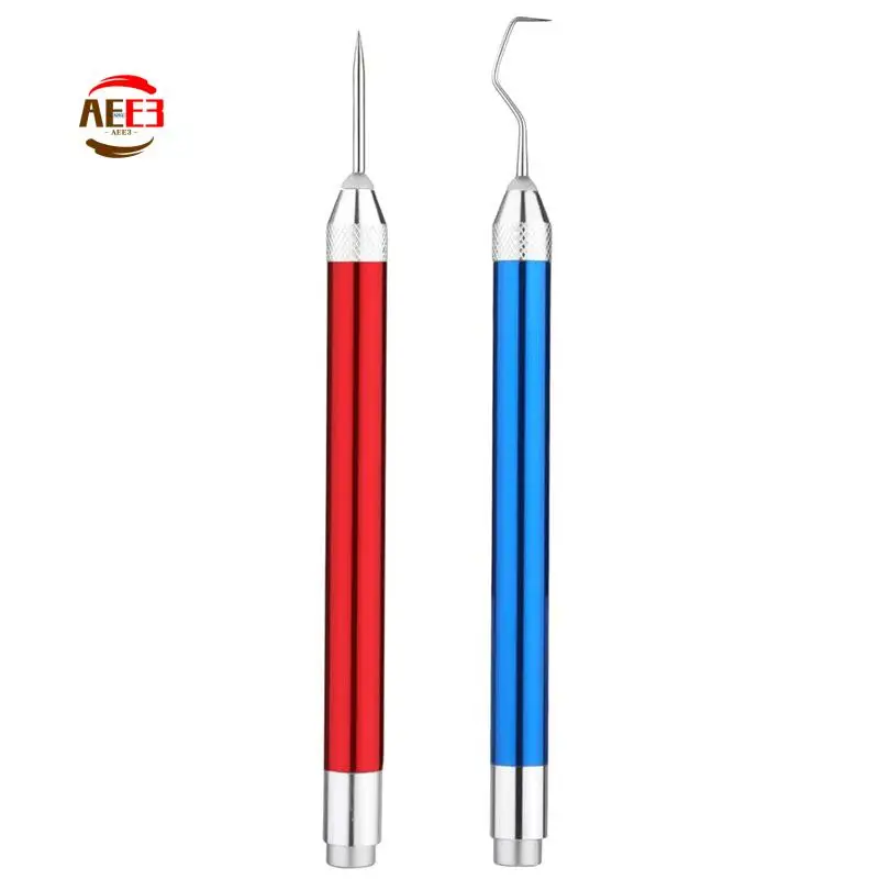 AEE3-2 PCS LED Weeding Tools For Vinyl Red & Blue Vinyl Weeding Tool With 2 Different Hooks Lighted Weeding Tool Craft Vinyl Too