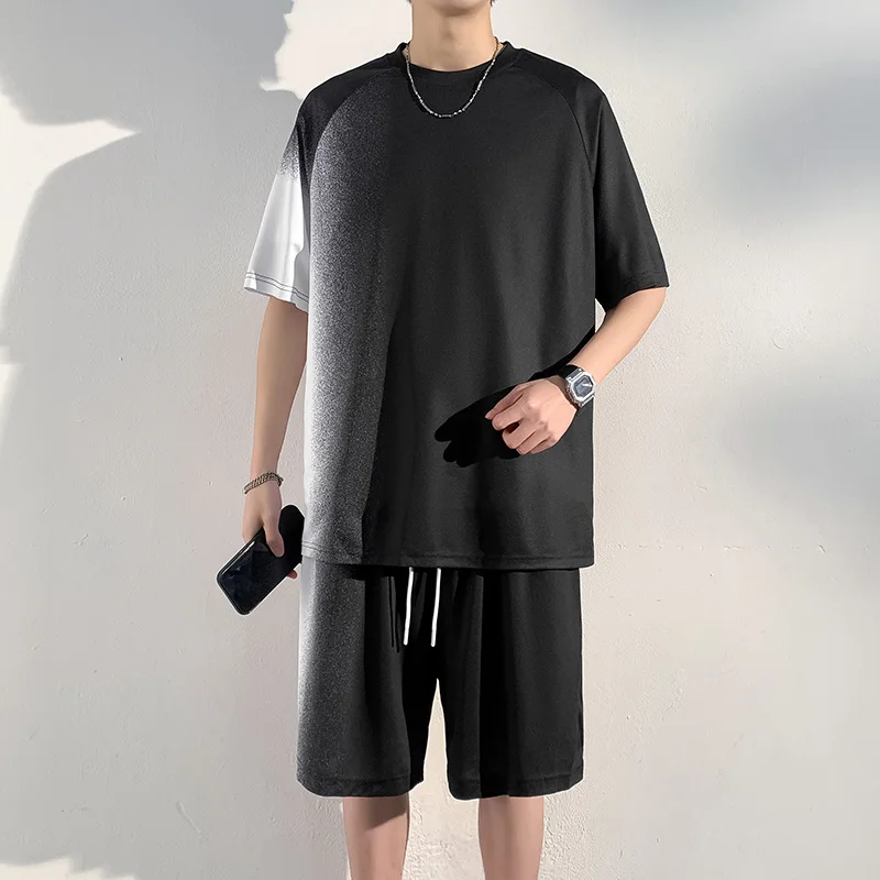 

Men's Fitn Clothing Ice Silk Qui Dry Sportswear Set Autumn Winter ort Sve Morning Run Feather Baskeall Training S...