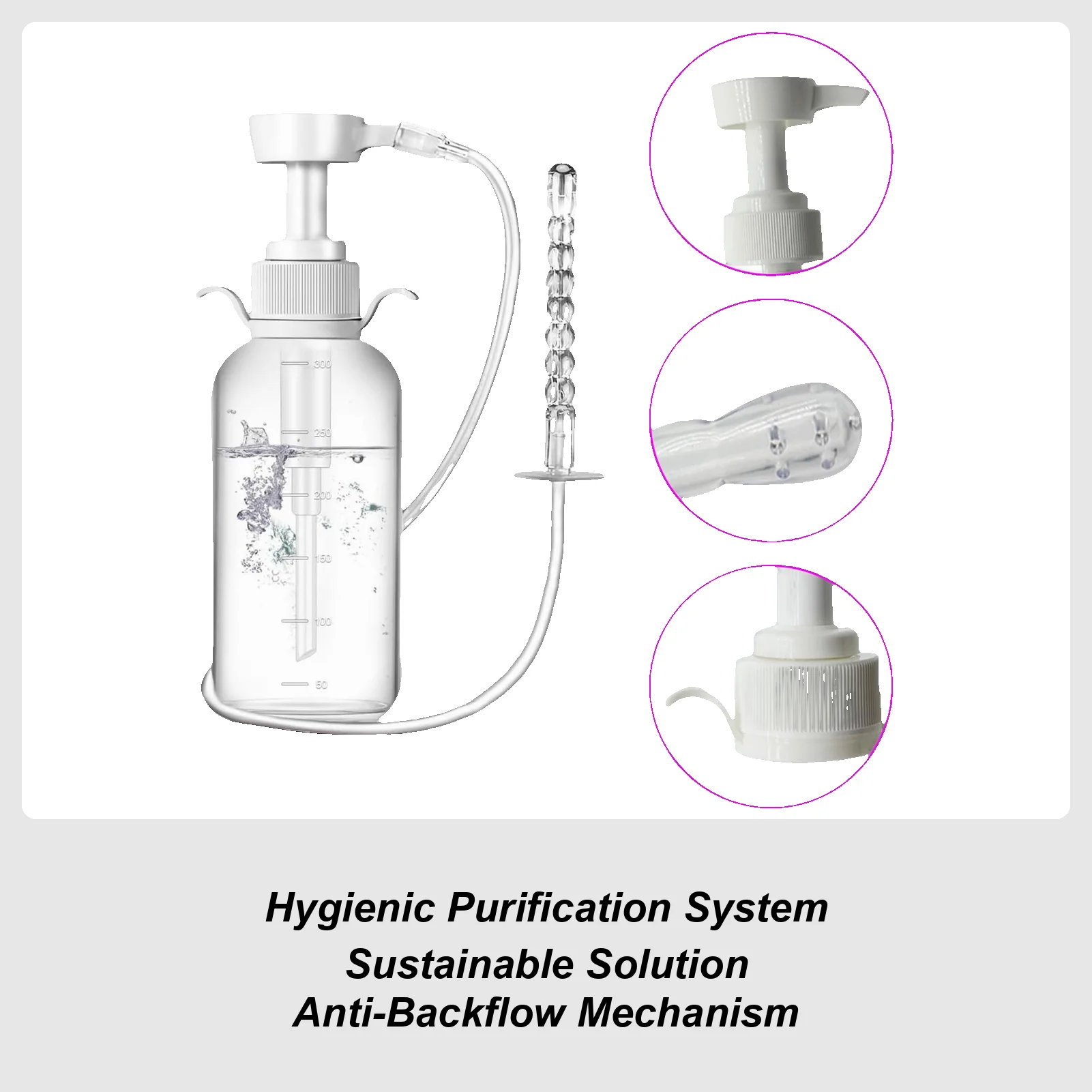 Douche Bottles for Women 300ml Vaginal Wash Bottle Gentle Reusable Rinser Intimate Care for Home Bathroom Travel Hospital Toilet