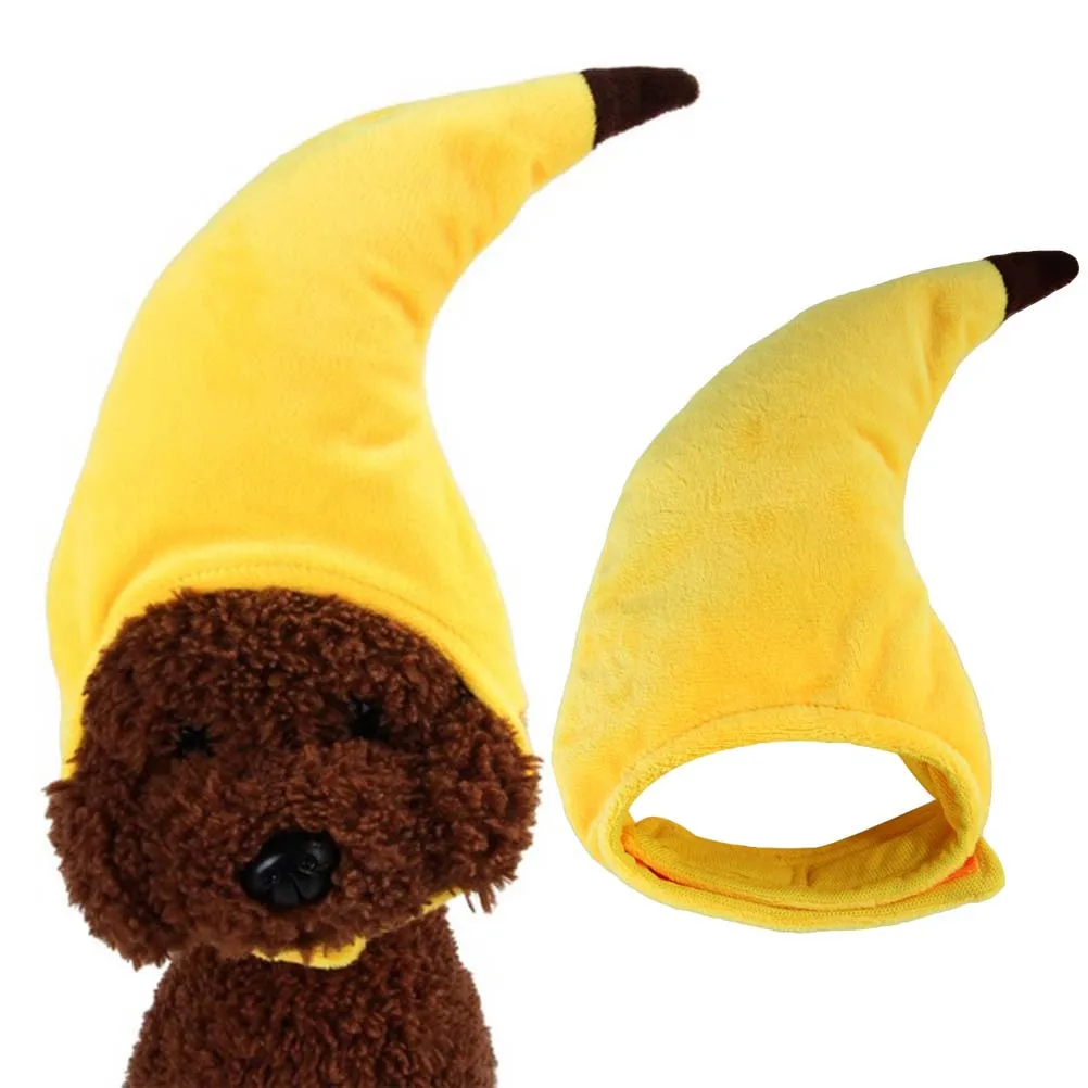 

Creative Decor Cat Banana Hat Pet Dog Soft Dog Cat Costume For Party Birthday Wear Pet Decor Cap Funny Hat