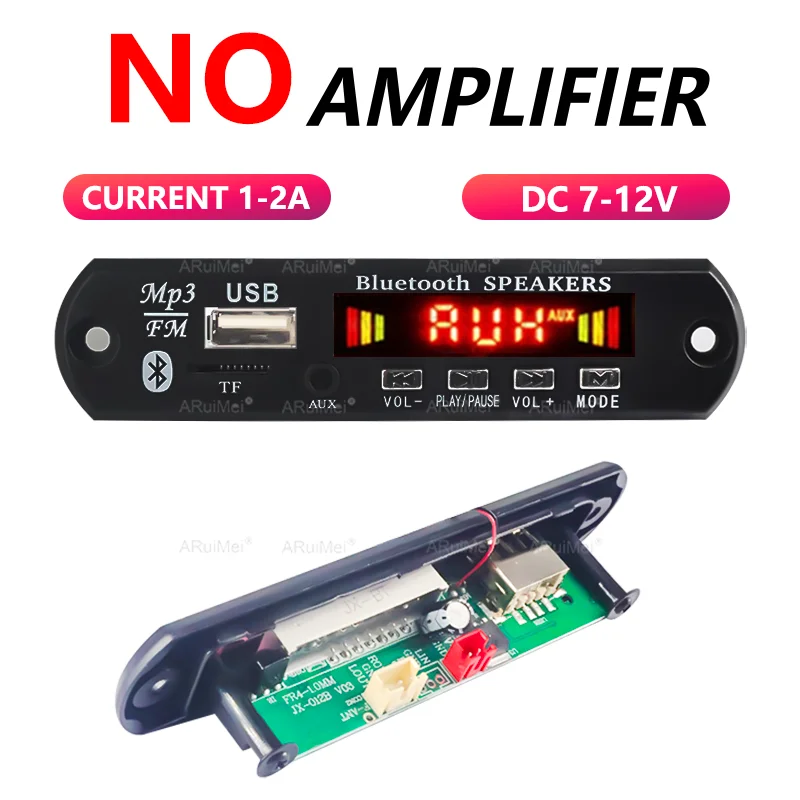 Hands-Free MP3 Player Decoder Board 7V 12V Bluetooth5.0 NO Amplifier Car FM Radio Module Support FM TF USB AUX Recorders image 4