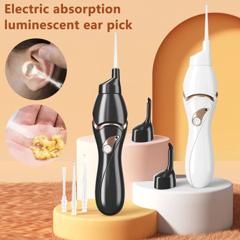 Electric Vacuum Ear Wax Remover Luminous Ear Pick Suction Device Ear Picking Spiral Ear Cleaning Tools For Children Kids Adults