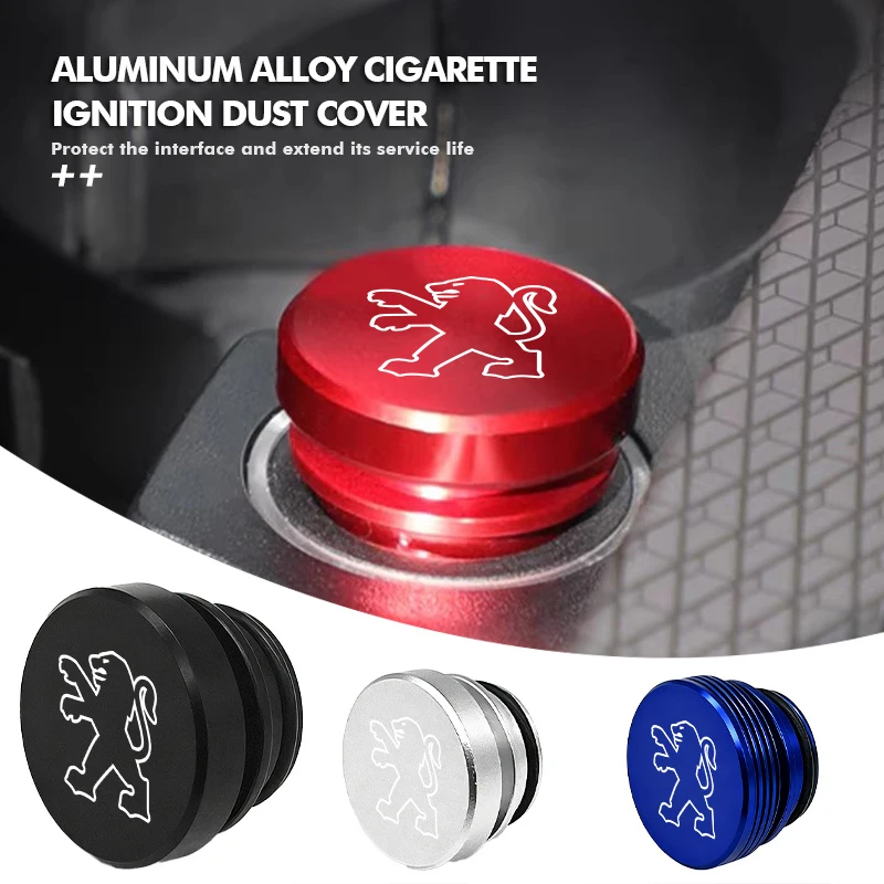 

Car Cigarette Lighter Dust Cover Dustproof Decoration Cap Interior Accessories For Peugeot GTLine 308 508 5008 3008 408 206 207