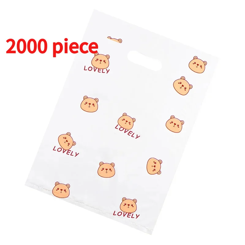 20 00piece.Custom.Custom Transparent Tshirt Bag Plastic Shopping Bags Bread Pack Ldpe Plastic Bag Die-cut Packaging With H