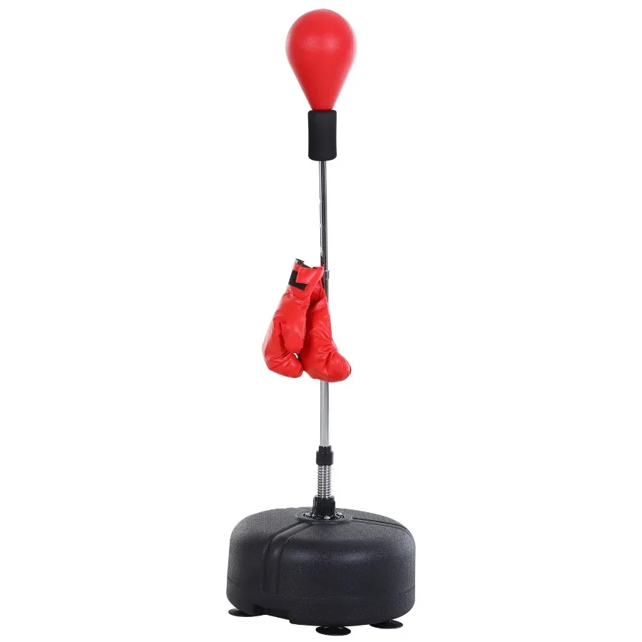 

Soozier Punching Bag Free Standing w Boxing Gloves Height Adjustable Red
