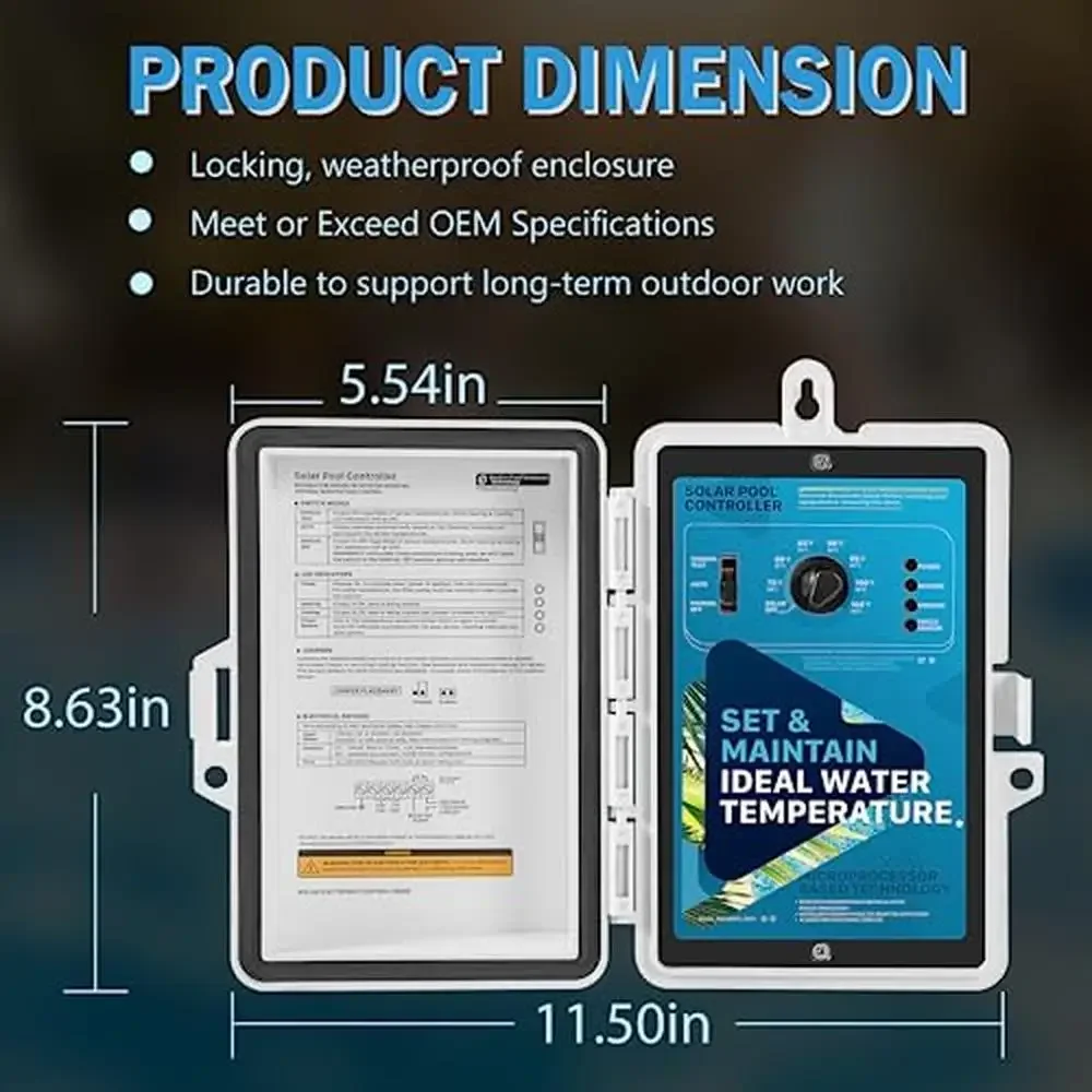 Pool Solar Temperature Controller GL-235 Aqua Solar Pool Control 12/24VAC 120/240VAC Output Pool Spa Hot Tub Heating Cooling