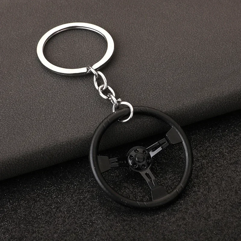 Car steering wheel style keychain creative model racing competition three pictures