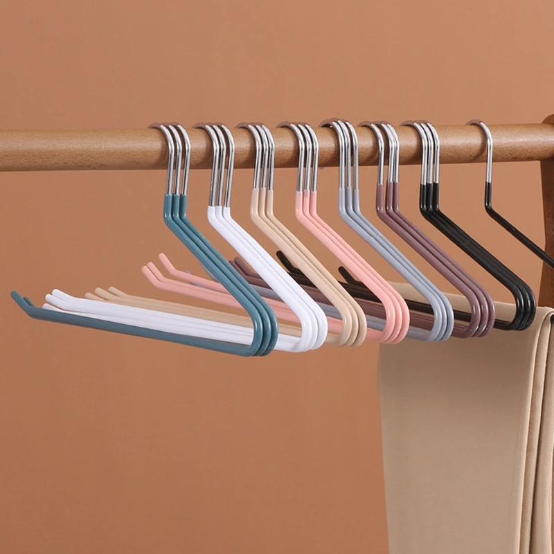 5/10pcs Trousers Pants Hangers Non Slip Coating Slim Space Saving Open Ended Multi-functional for Easy-Slide Pant Clothing Rack