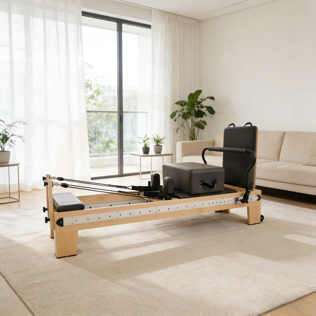 

ATV&UTVNatural Finish Maple Wood Full Track Pilates Reformer Long Frame Design Pilates Training Studio Equipment