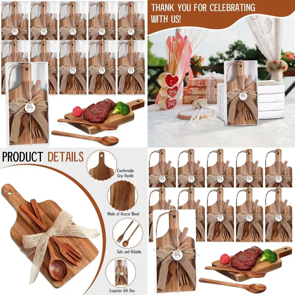 

Набор разделочных досок из дерева акации, оптовые свадебные подарки, призы для детского душа, деревянные доски для сыра и посуды, с сервировочной посудой