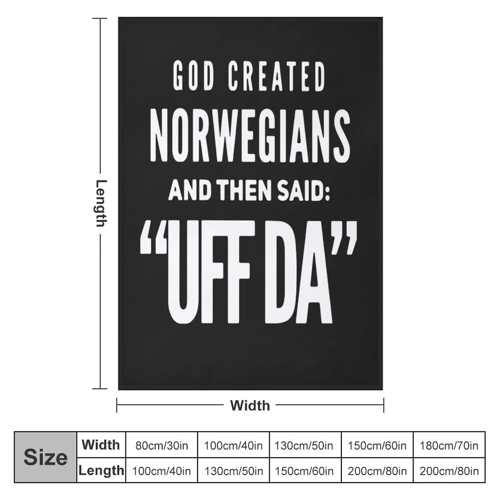 GOD CREATED NORWEGIANS AND THEN SAID UFF DA SHIRT Throw Blanket Flannel Fabric Luxury St Blankets