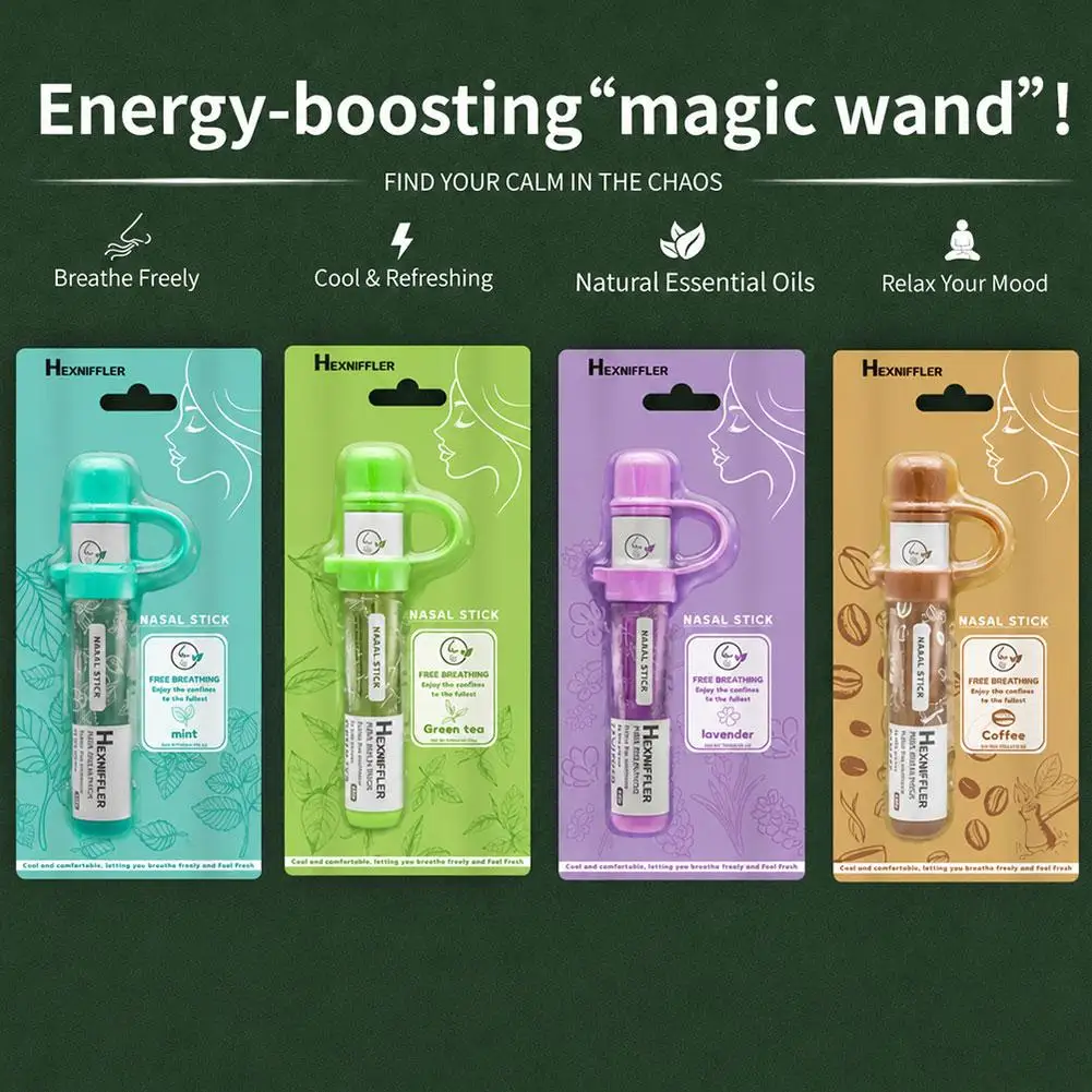 Herbal Fruit Inhaling Stick Mint Green Grape Purple Tea Green Coffee Brown Quit Smoking Smokeless Pocket Refreshing Scent Wand