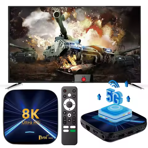 Android 14 Smart TV Box 8K HD Set Top Box 2.4G/5G Dual WiFi Android Box with Remote