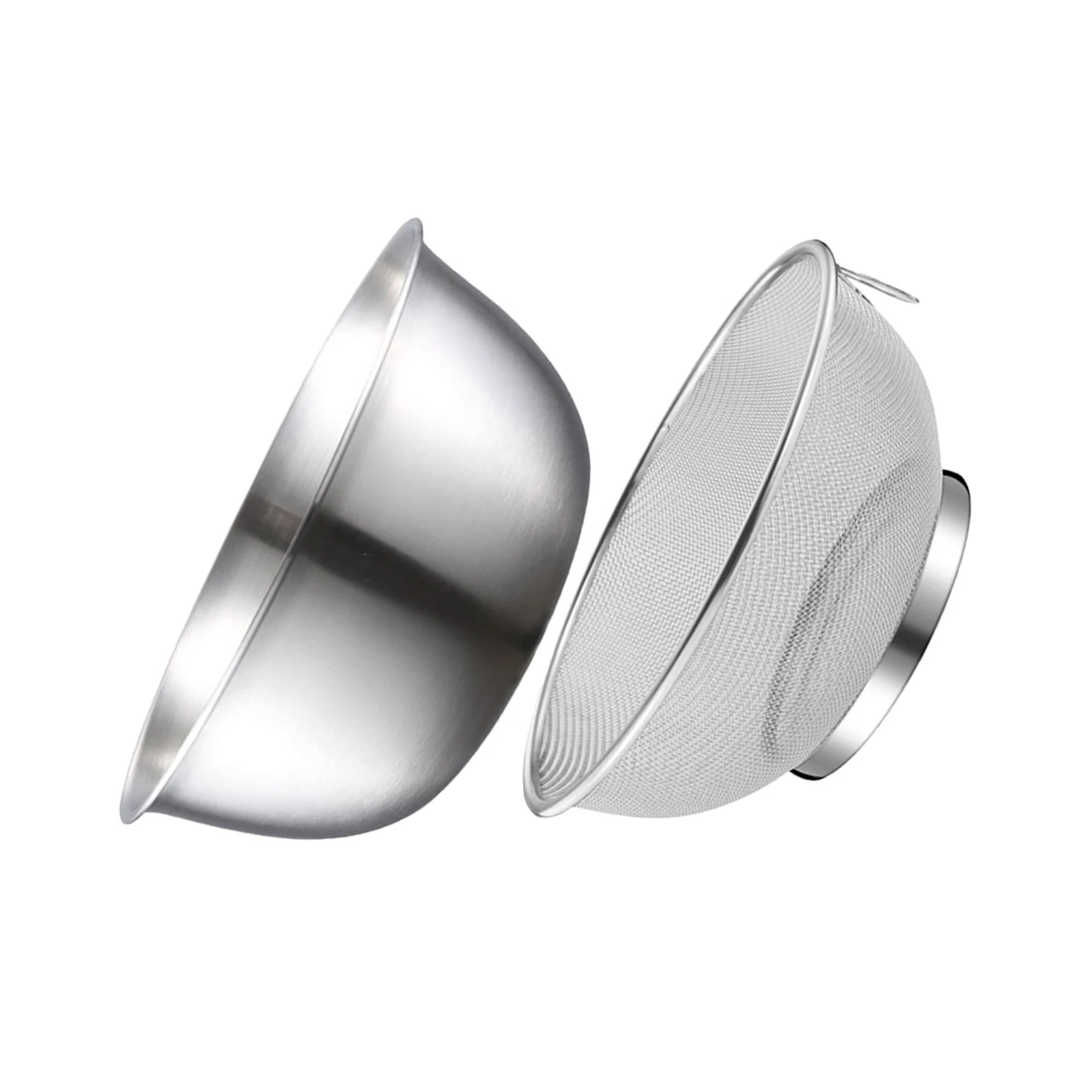 

2pcs Stainless Steel Mesh Strainer Basket Fine Mesh Colander For Washing Vegetables Rice Fruit Drainage Kitchen Utility Tool