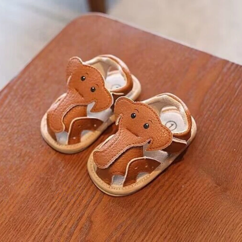 Breathable Summer Cartoon Sandals Anti-Slip Soft Sole Walking Shoes for Babies 0-1 Year 7-9 Months