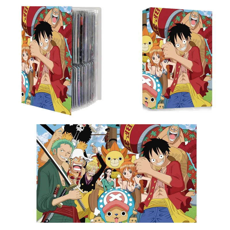 Anime 240PCS Card Album Book Dragon Ball Goku One Piece Luffy Zoro Map Letter Holder Binder Card Notebook Collection Toy Gift