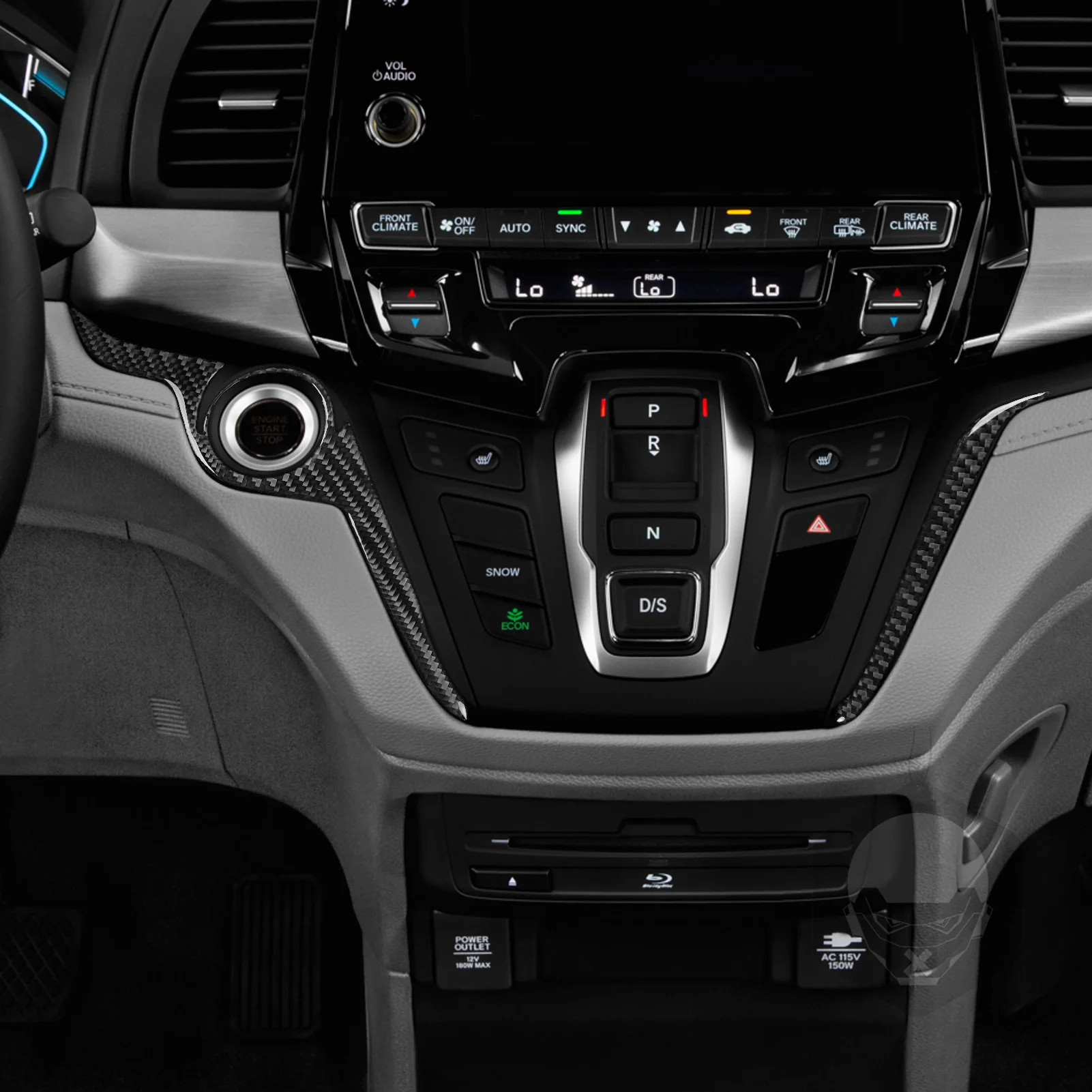 For Honda Odyssey 2018-2025 Carbon Fiber One-touch start/stop Ignition Button Panel Trim Cover Car Accessories Interior Sticker
