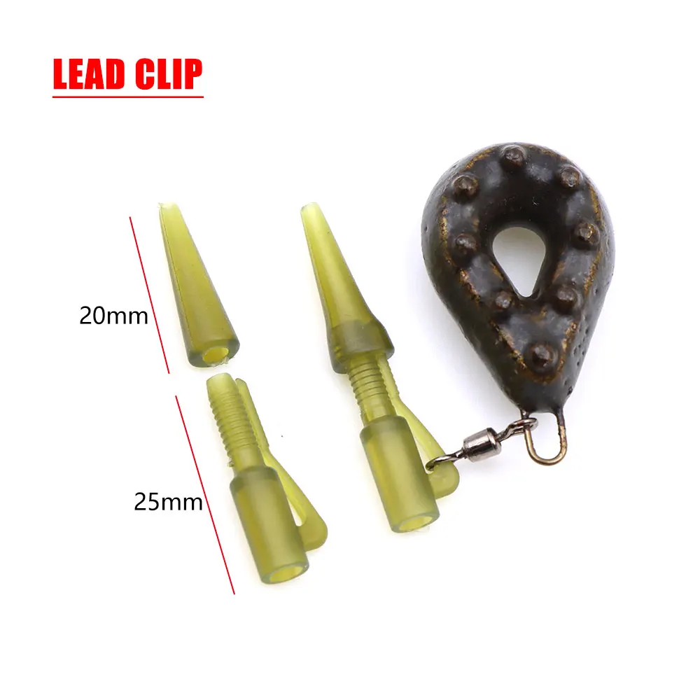 Carp Fishing Helicopter Rig Tackle Set Quick Change Swivels Anti Tangle Sleeve Lead Clip For Fishing Rig Accessories 10 Set