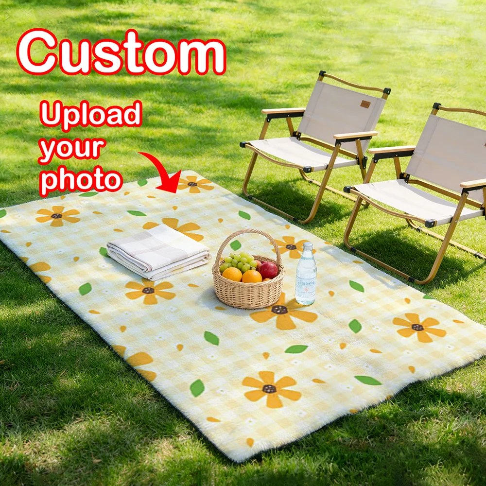 1 Stück Anpassbare Personalisierte Outdoor-Decke, Doppelnützig für Zuhause und Freizeit im Freien, aus Hochdichtem Festem Stoff, Dick und Warm, Isoliert Effektiv vor Kälte und Feuchtigkeit des Bodens,