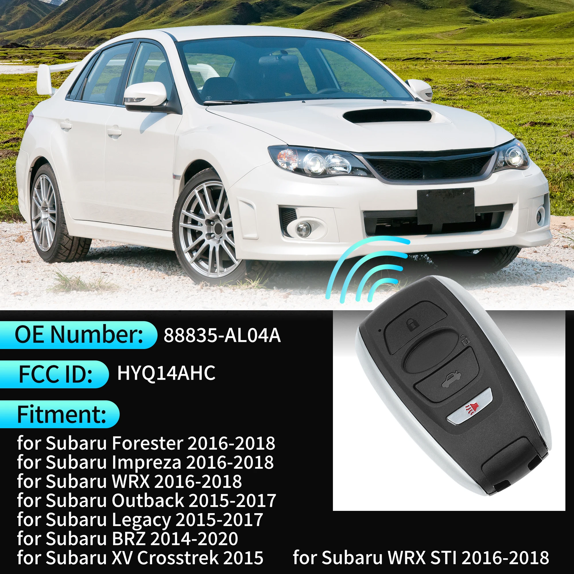 UXCELL HYQ14AHC 315 MHz Keyless Entry Remote Key Fob for Subaru Outback Forester 16-18
