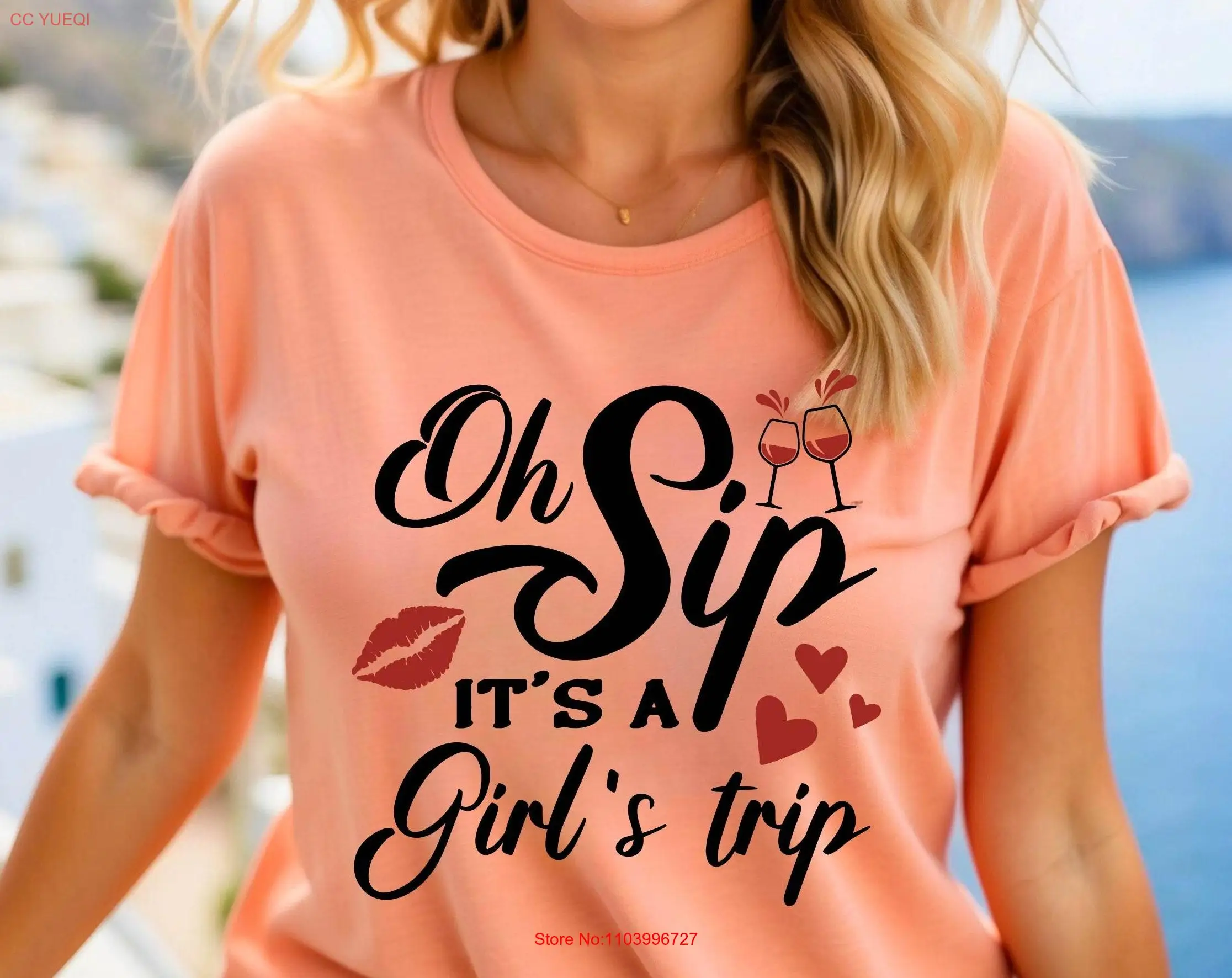 

Футболка Oh Sip Its A Girls Trip Cruise, женская футболка для группового отдыха, одинаковые с длинными или короткими рукавами