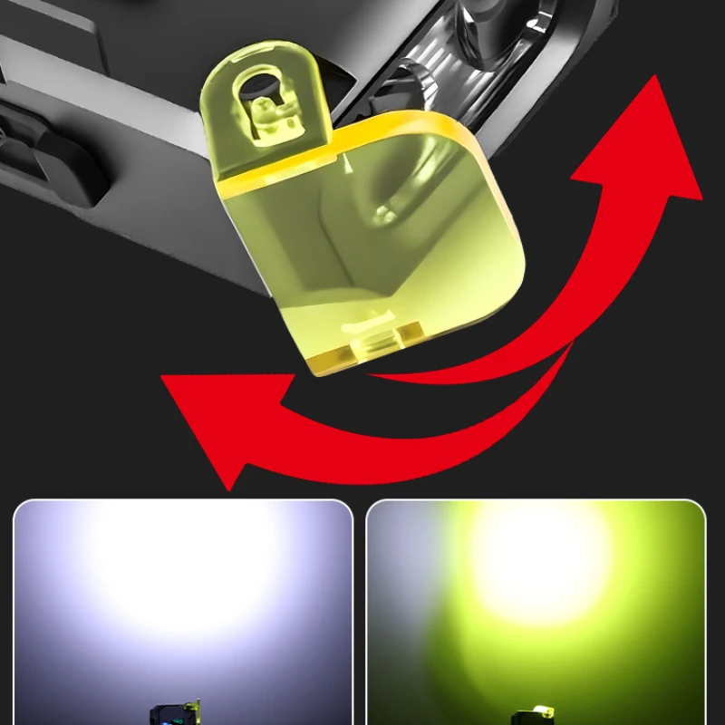 الأشعة فوق البنفسجية LED EDC مصباح يدوي نوع C قابلة للشحن ضوء العمل الشعلة مع مشبك مغناطيسي مقاوم للماء التخييم جيب الألومنيوم فانوس الطوارئ