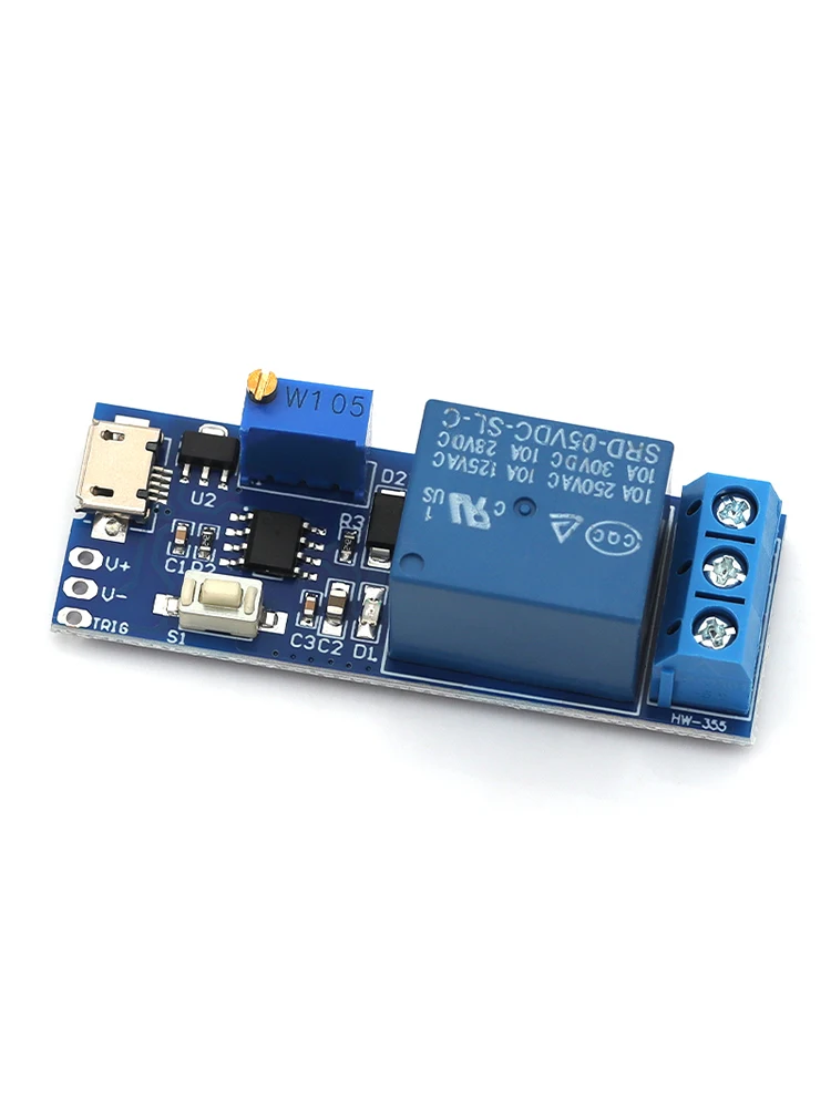 Smart Electronics 5V-30V Micro USB Power Regulowany przekaźnik opóźniający Moduł sterujący wyzwalaczem Przełącznik opóźnienia — zdjęcie 2