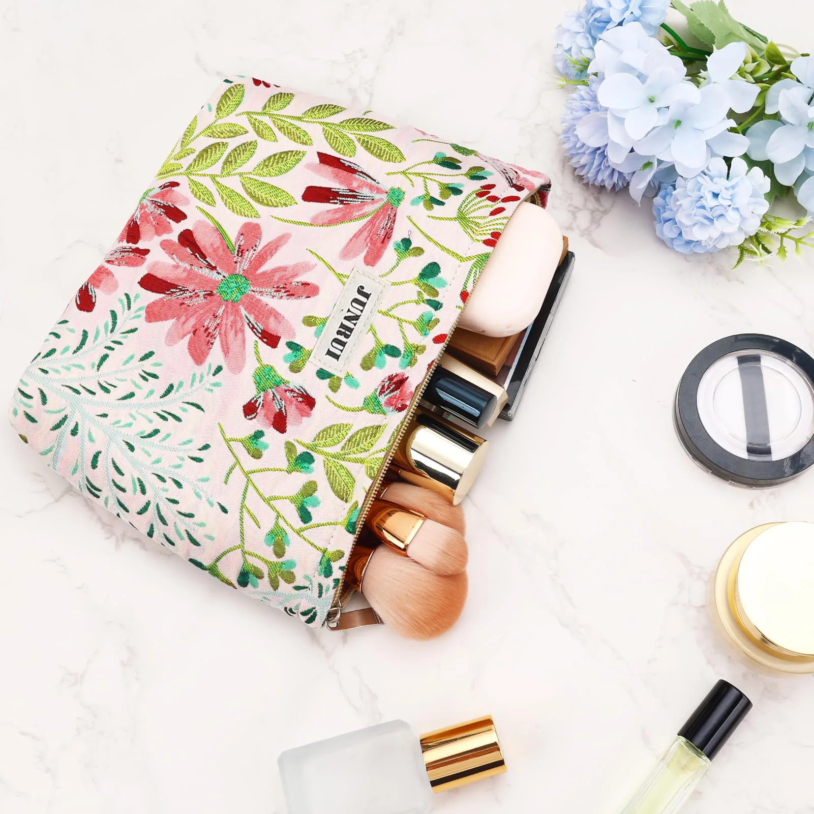 High-end Elegant Large Capacity Makeup Bag Skincare Storage Bag Small Coin Purse Zipper Clutch Toiletry Bag