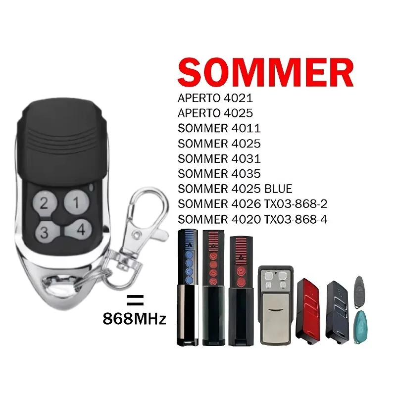 SOMMER 4020 4026 TX03-868-4 Garage Door Remote Control 868MHz Sommer Rolling Code Transmitter