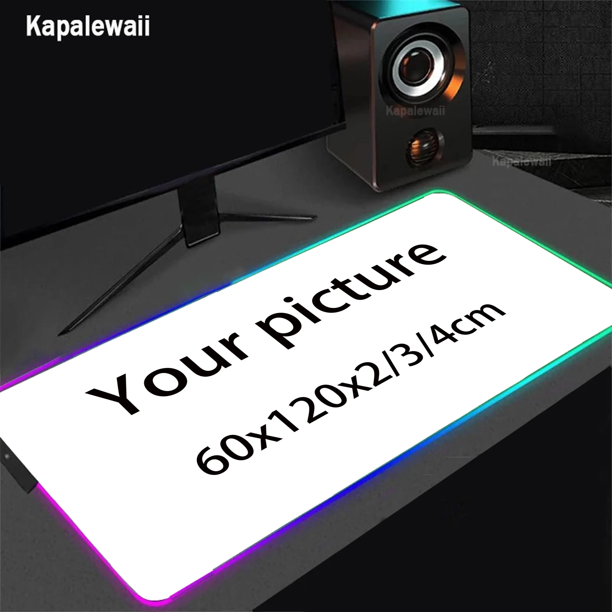 RGB LED Custom Playmat 120x60 Cm Mousepad Image Tabletop Gaming Deskmat Playmat Custom Game Mat Printing HD,Rubber Mouse Pad