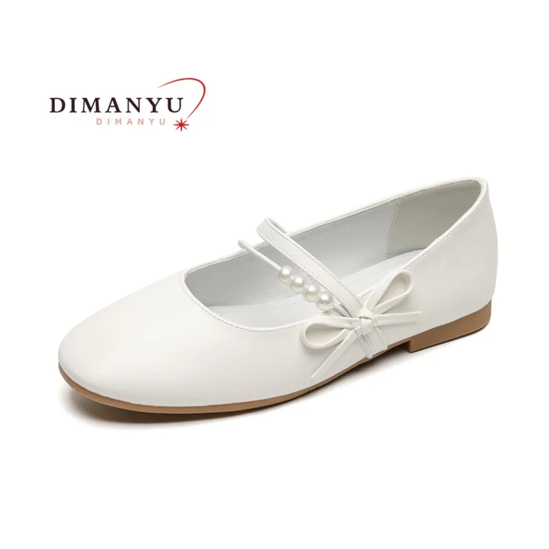 

DIMANYU Mary Jane Shoes Women 2025 New Autumn Ladies Shoes Large Size Bow Flat Ballet Princess Shoes Girl