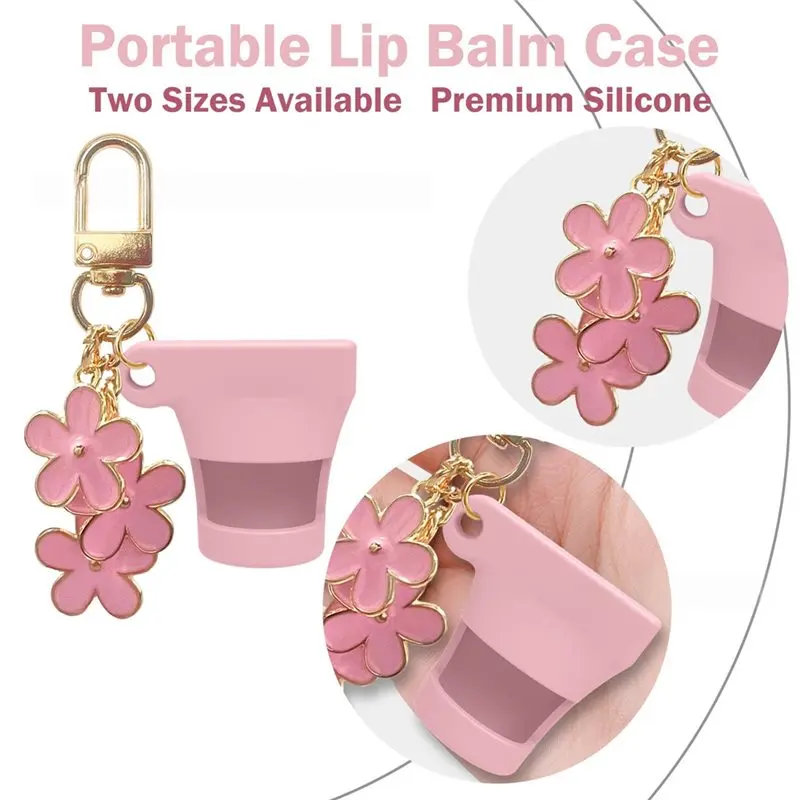 AT43-Portable Lip Gloss Keychain Cap Cosmetic Cover Hanging Holder Decoration Pendant For Keys On The, Keychain For Lipgloss