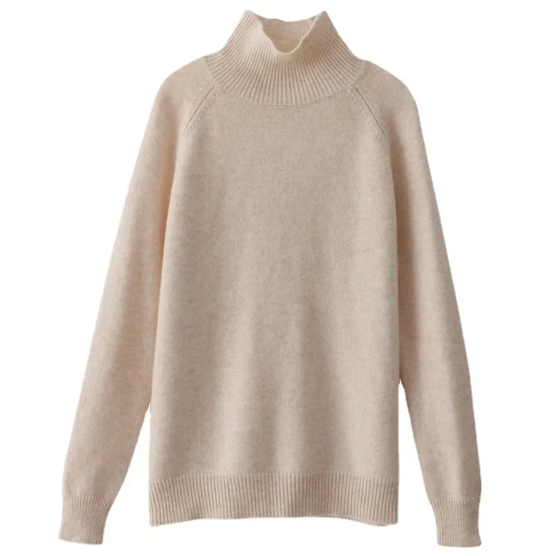 Suéter de cuello alto para mujer, Otoño Invierno 2023, prendas de punto gruesas y cálidas de moda coreana, jerséis para mujer, Tops básicos de punto